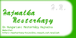 hajnalka mesterhazy business card